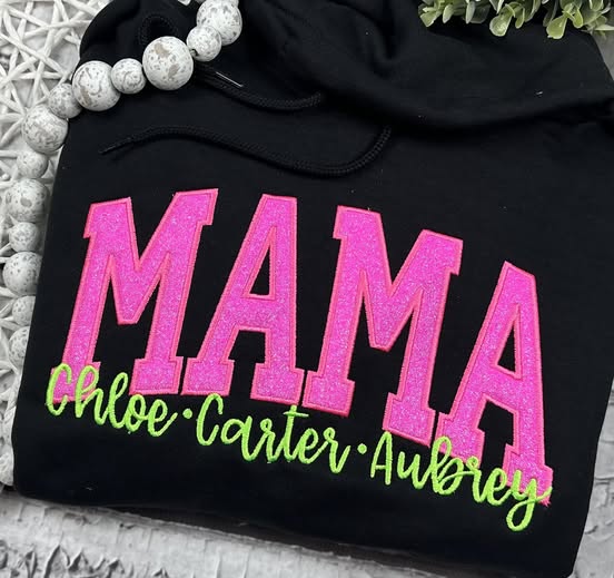 GLITTER Satin Stitch Title