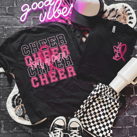 Cheer for a Cure with mascot pocket- front & back