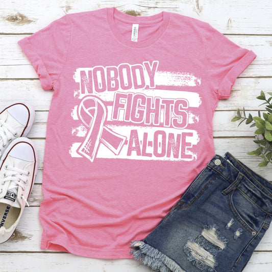 Nobody fights alone ribbon stripes