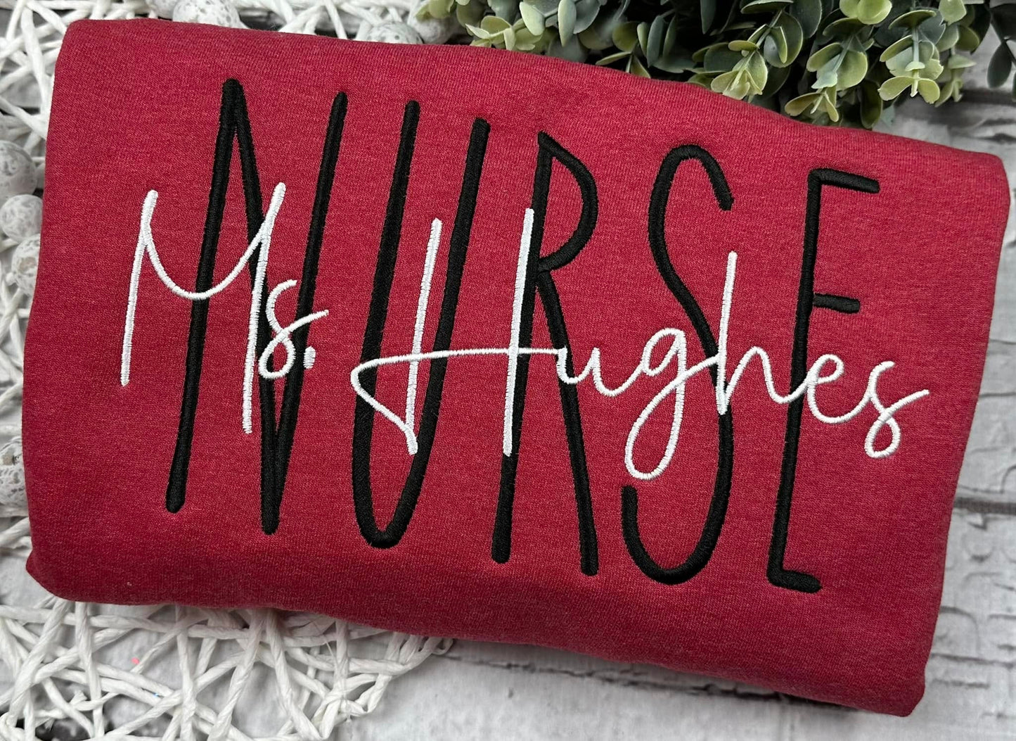 Double Title Embroidered Handwritten Design